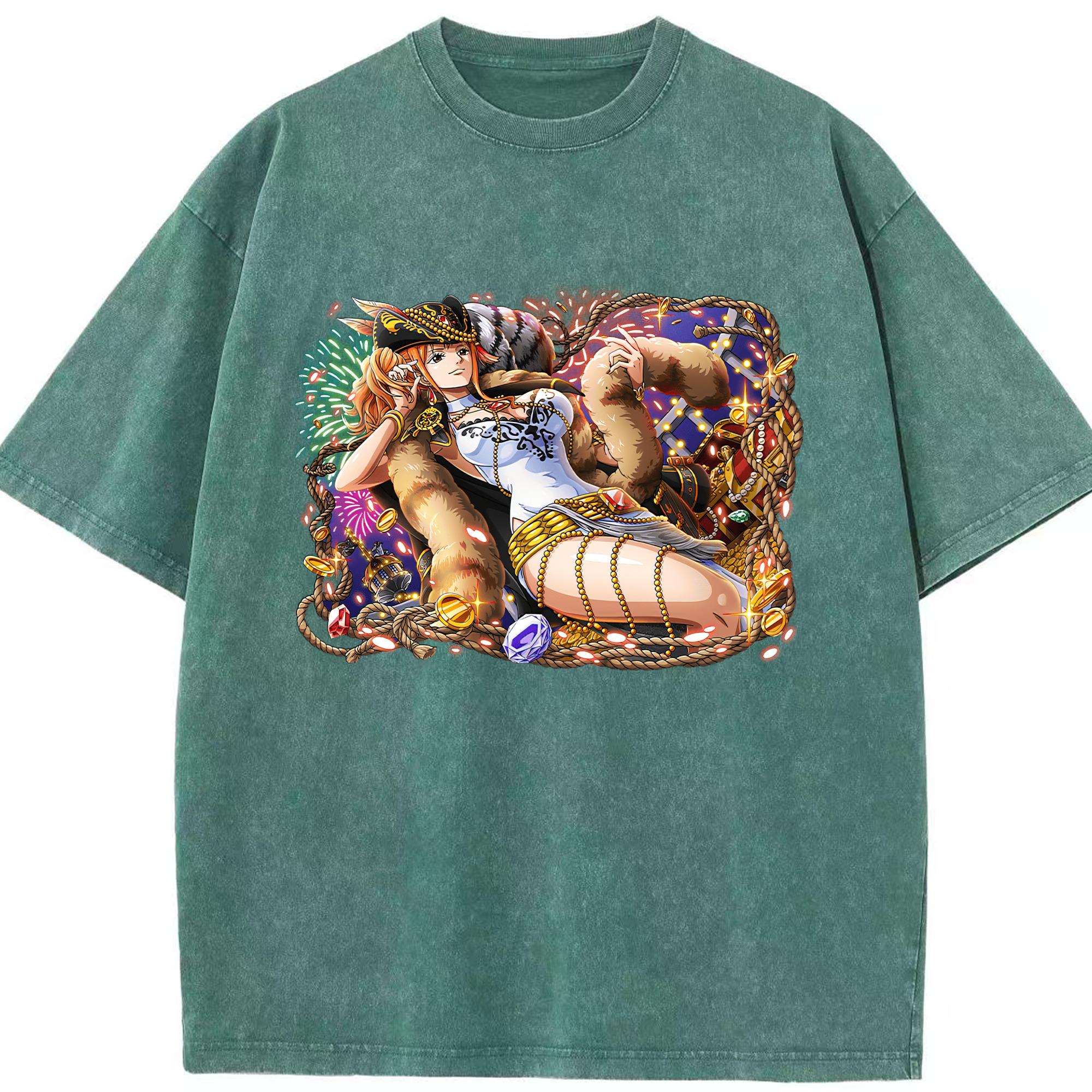 ワンピース ナミ ONE PIECE Nami 綿100% ヴィンテージ風 半袖Tシャツ（フロントプリント）